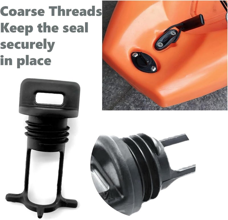 auaurly Kayak Drain Plugs Thread Bung Hull Drain Fits Scupper Plug for Canoes Boats,Black Plastic Direct Kayak Boat Drain Plug 52802 - Image 5